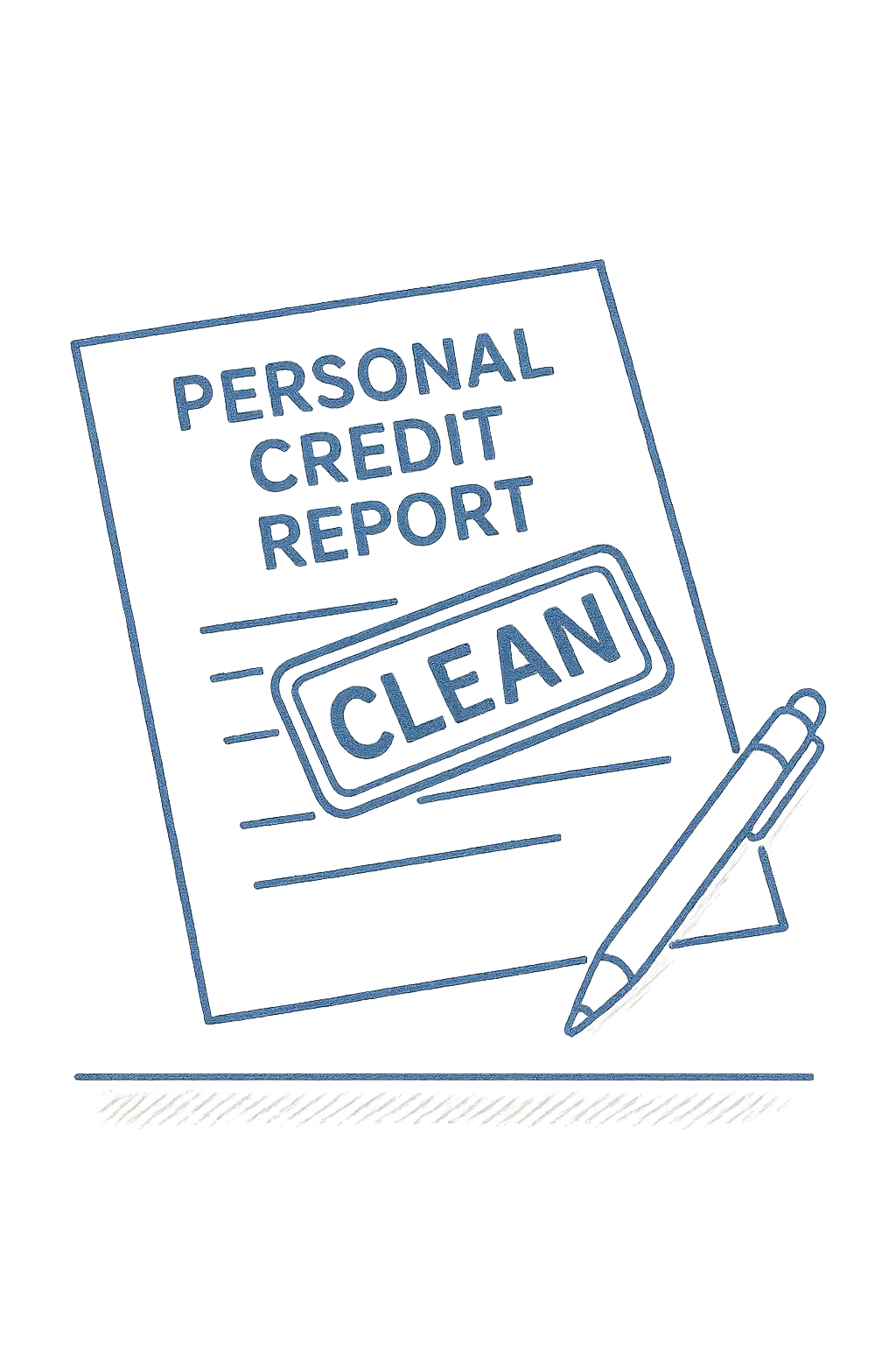 a personal credit report stamped clean
