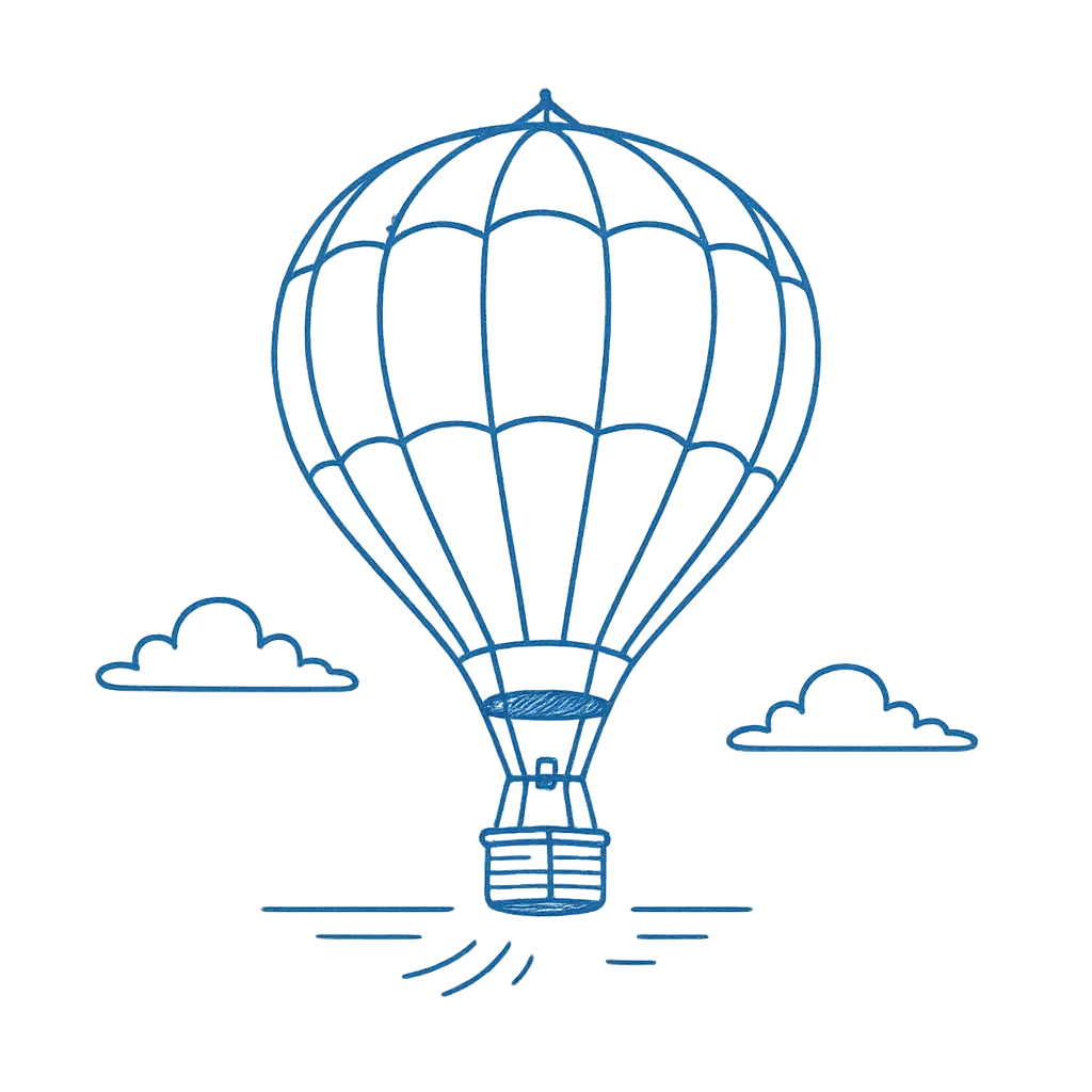 rising hot air ballon indicating freedom