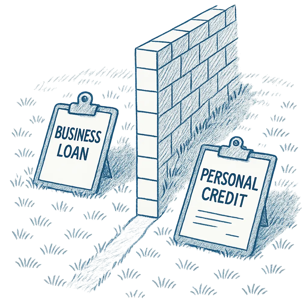 a wall between business loan and personal credit