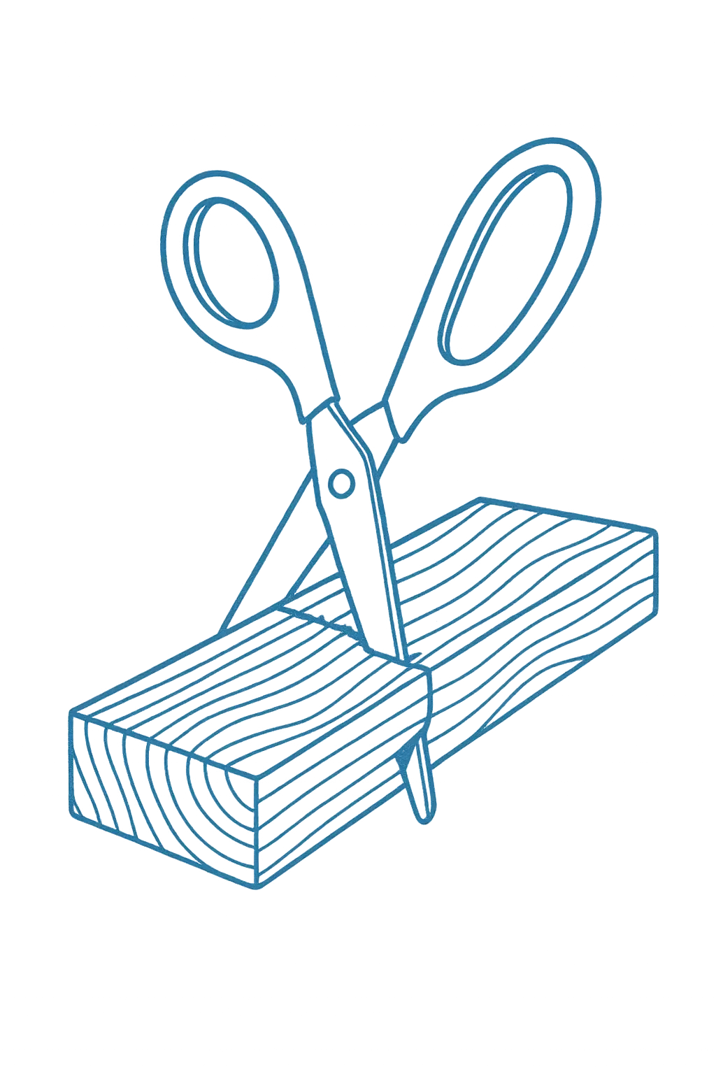 scissors cutting wood indicating wrong tool for the job